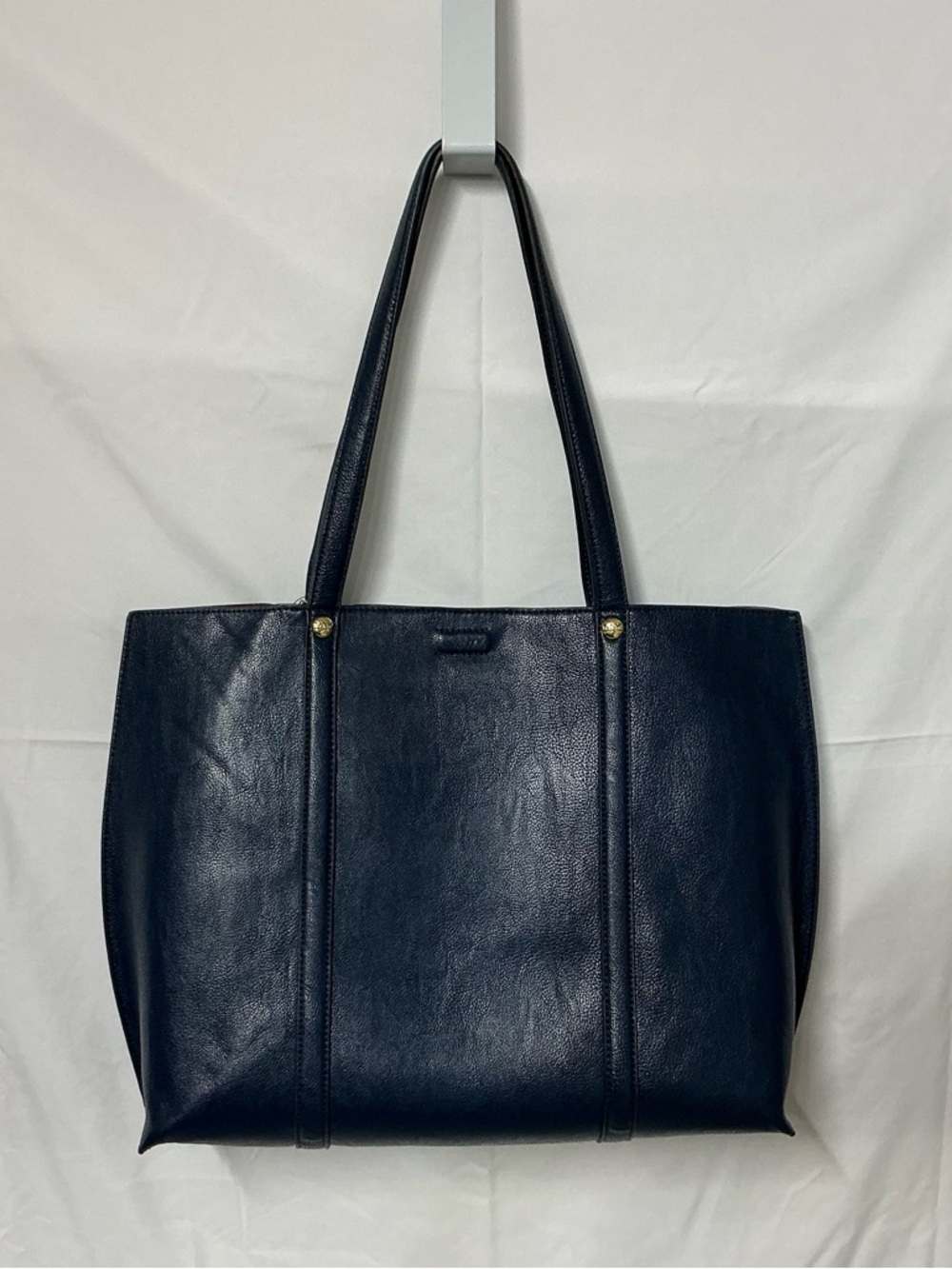 Marc New York Navy Leather Tote with Gold Charm - Picture 6 of 15
